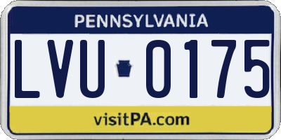 PA license plate LVU0175