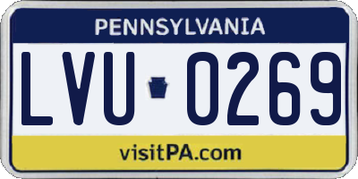 PA license plate LVU0269