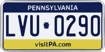 PA license plate LVU0290