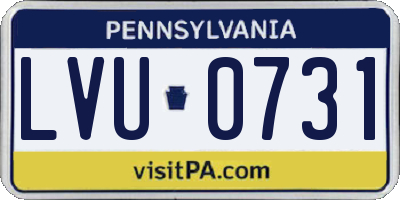 PA license plate LVU0731