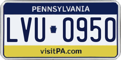 PA license plate LVU0950