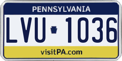 PA license plate LVU1036