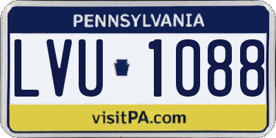 PA license plate LVU1088