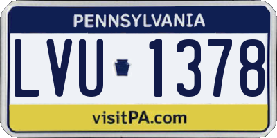 PA license plate LVU1378