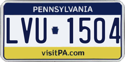PA license plate LVU1504