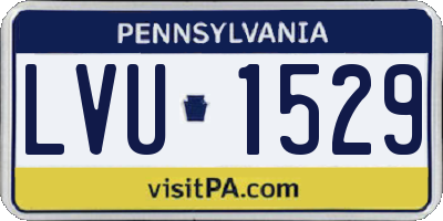 PA license plate LVU1529