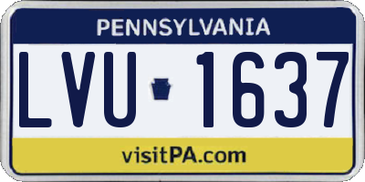 PA license plate LVU1637
