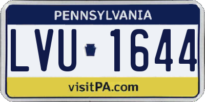 PA license plate LVU1644