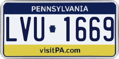 PA license plate LVU1669