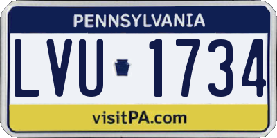 PA license plate LVU1734