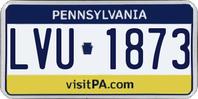 PA license plate LVU1873
