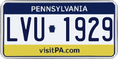 PA license plate LVU1929