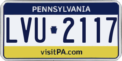 PA license plate LVU2117