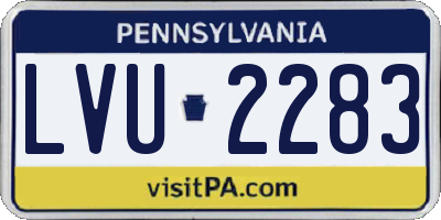 PA license plate LVU2283