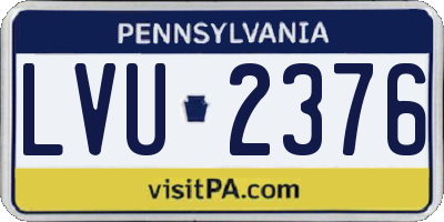PA license plate LVU2376
