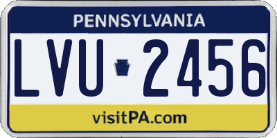 PA license plate LVU2456