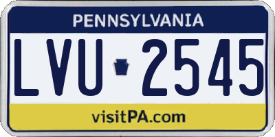 PA license plate LVU2545