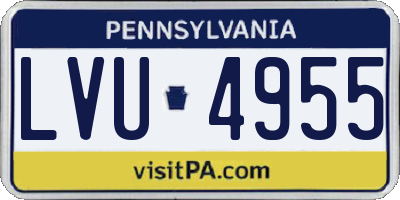 PA license plate LVU4955