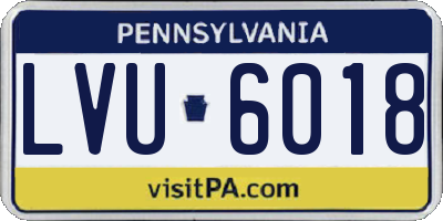 PA license plate LVU6018