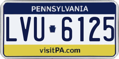 PA license plate LVU6125