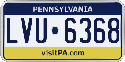 PA license plate LVU6368
