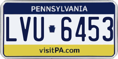 PA license plate LVU6453