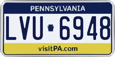 PA license plate LVU6948