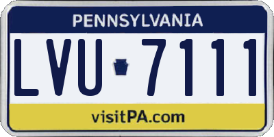 PA license plate LVU7111