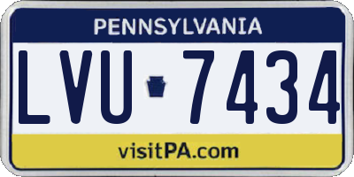 PA license plate LVU7434