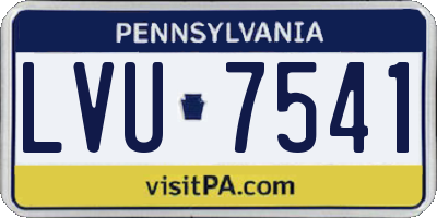 PA license plate LVU7541