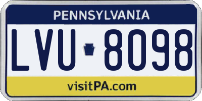PA license plate LVU8098