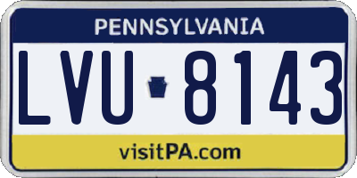 PA license plate LVU8143