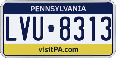 PA license plate LVU8313