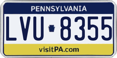 PA license plate LVU8355