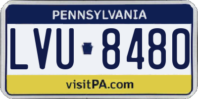 PA license plate LVU8480