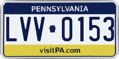 PA license plate LVV0153