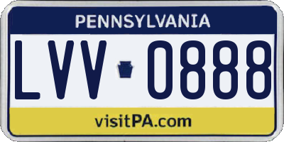 PA license plate LVV0888