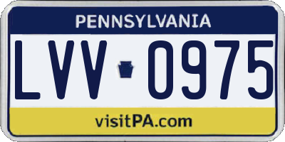 PA license plate LVV0975