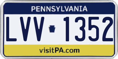 PA license plate LVV1352