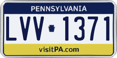PA license plate LVV1371