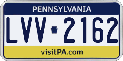 PA license plate LVV2162