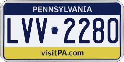 PA license plate LVV2280