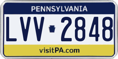 PA license plate LVV2848