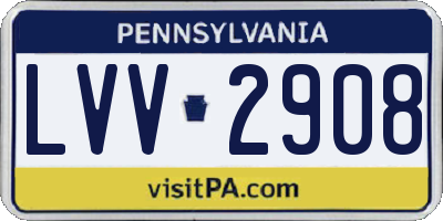 PA license plate LVV2908