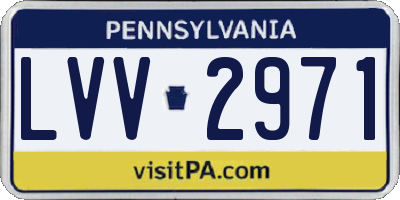 PA license plate LVV2971