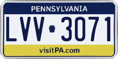 PA license plate LVV3071