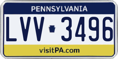 PA license plate LVV3496