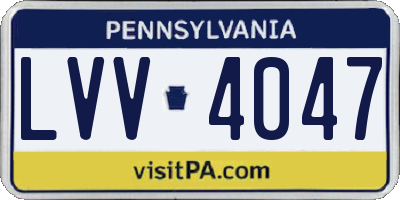 PA license plate LVV4047