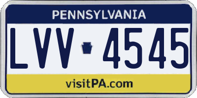 PA license plate LVV4545