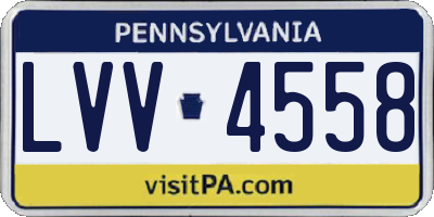 PA license plate LVV4558